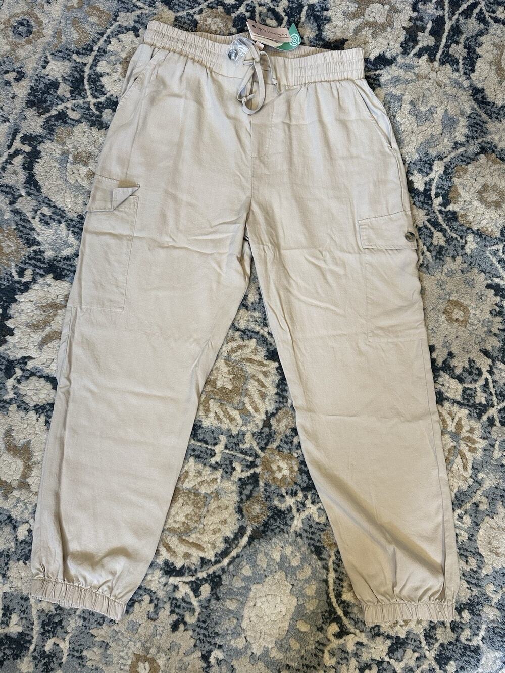 Philosophy Tencel Cargo Jogger Pants Large Elastic Waist Granola Girl Hiking NEW